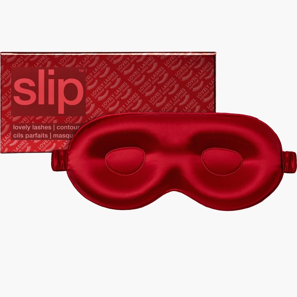 SLIP LOVELY LASHES SILK CONTOUR SLEEP MASK SCARLET RED NWT